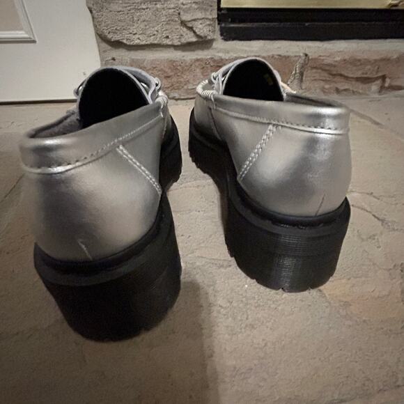 NEW Dr Martens Penton II Quad Loafers Silver Platform Ladies Size 8 Y2K Twee - Picture 7 of 11